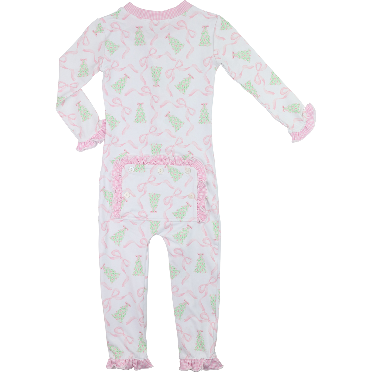 Christmas Tree And Bow Knit Zipper Pajamas