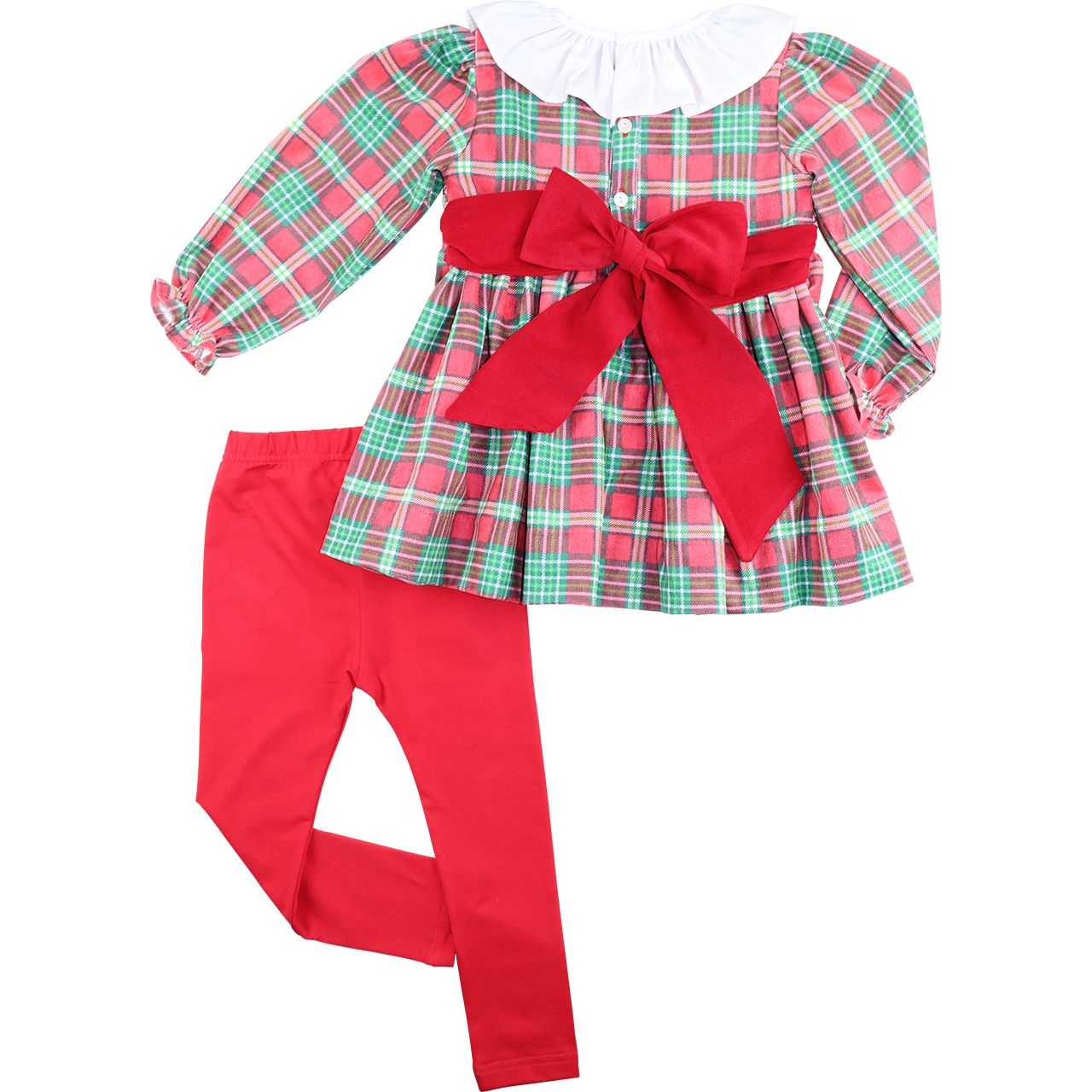 Corduroy Plaid Smocked Legging Set