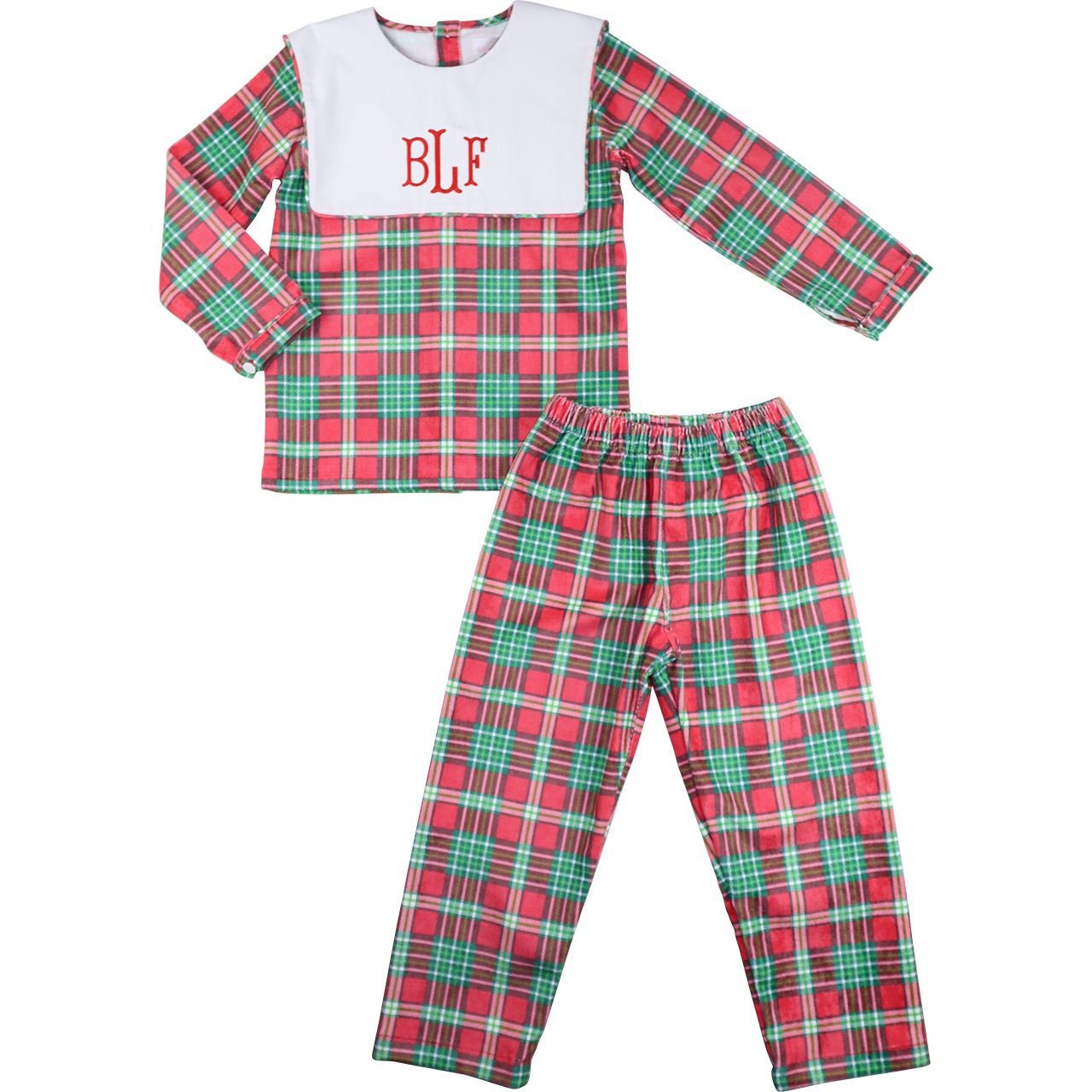 Corduroy Plaid Square Collar Pant Set