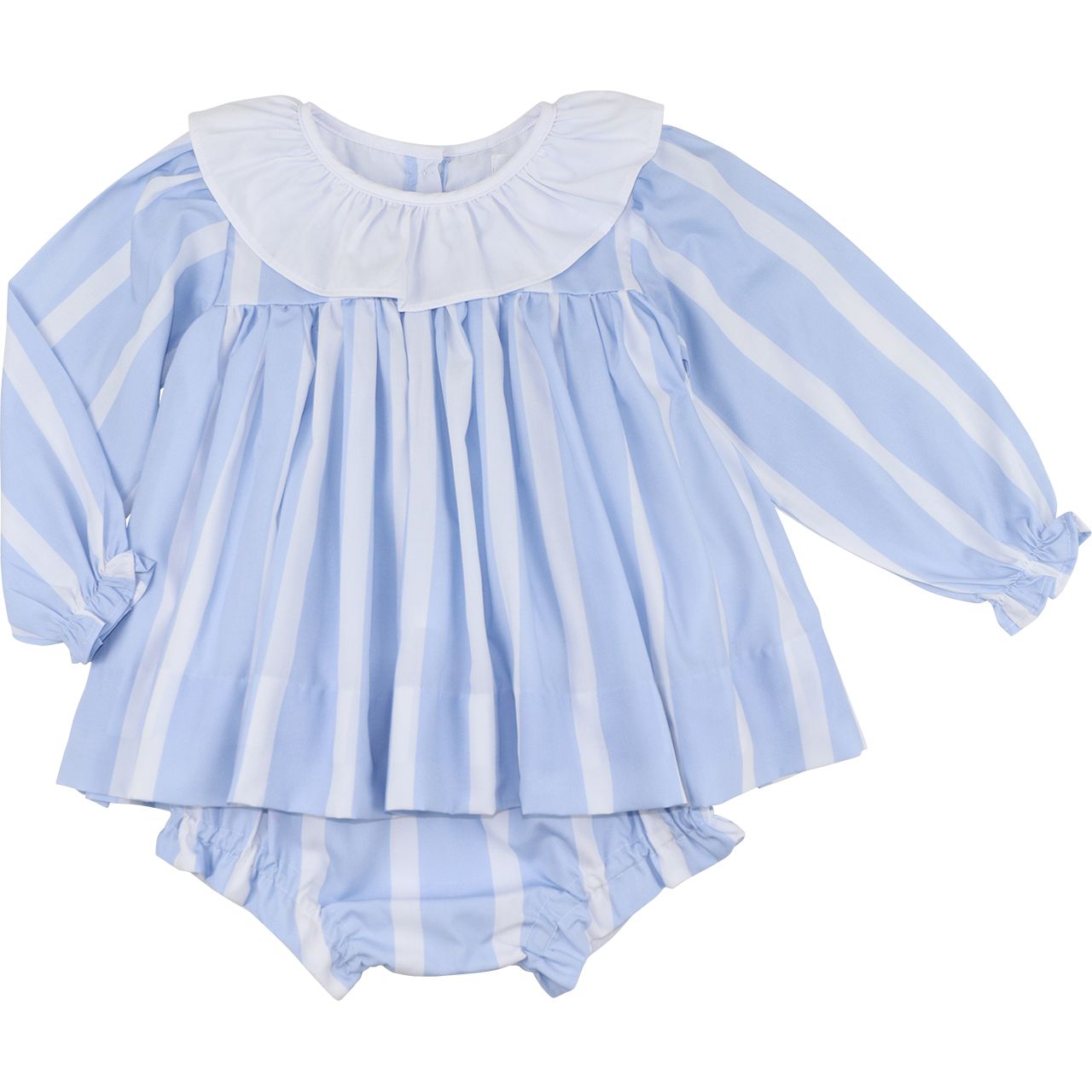Blue And White Striped Diaper Set
