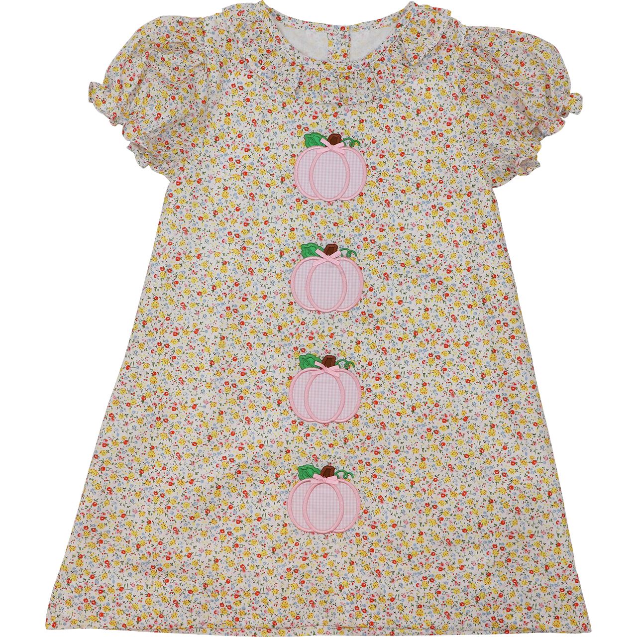 ladies pumpkin dress Fall Floral Applique Pumpkins Size 8 homecoming dress with flower One blue shirt, grey and everyday lounging. Height:5'9