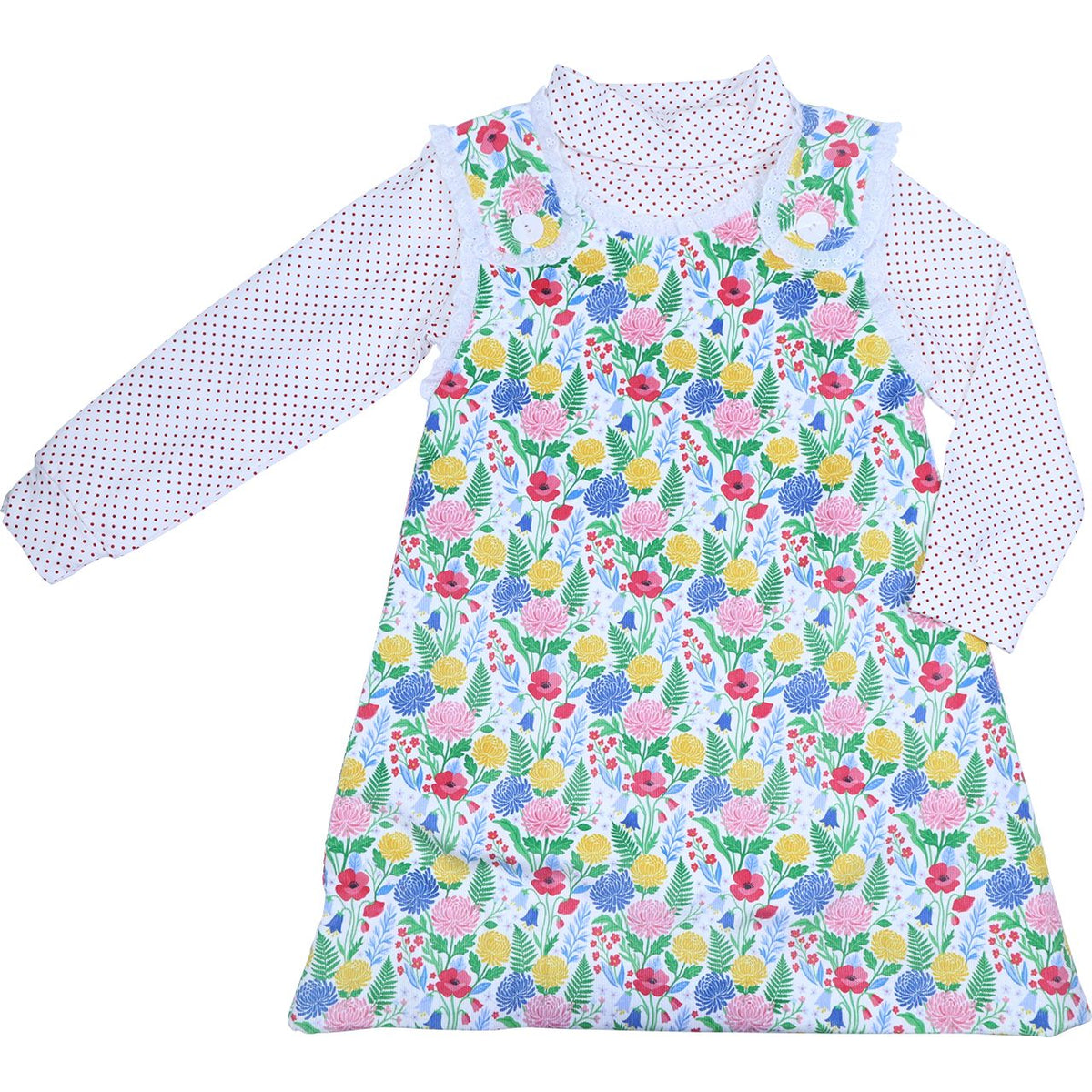 Fall Floral Corduroy Turtleneck Dress Set