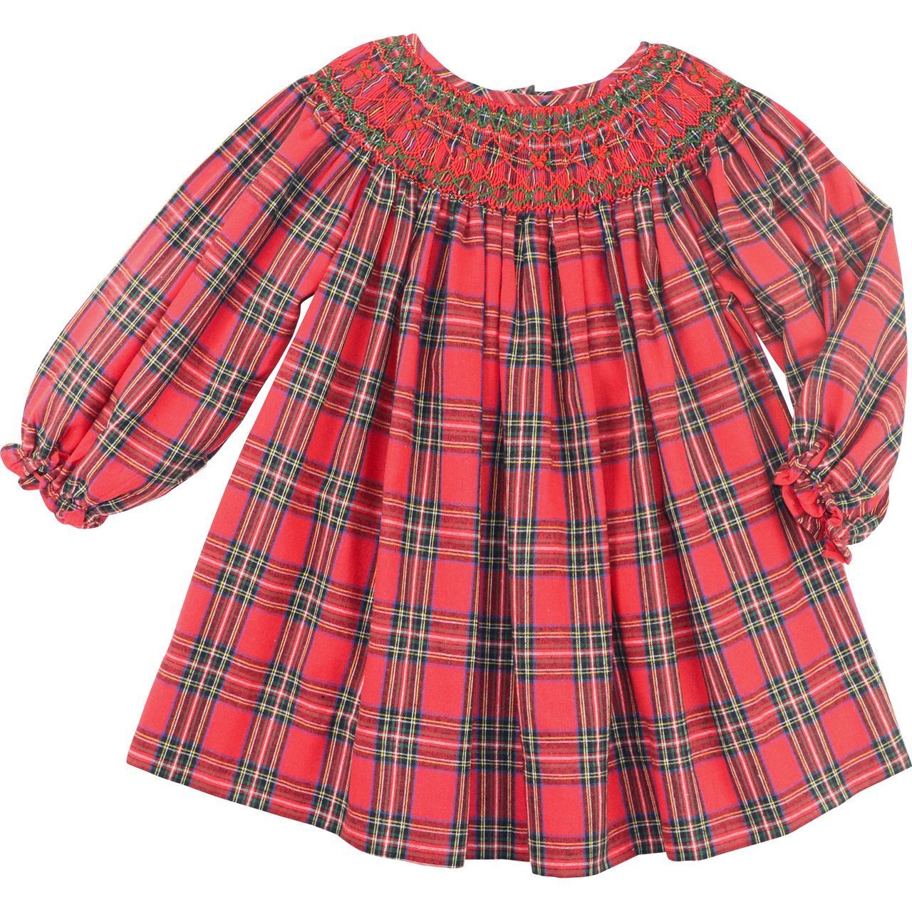 Flannel Plaid Smocked Dress