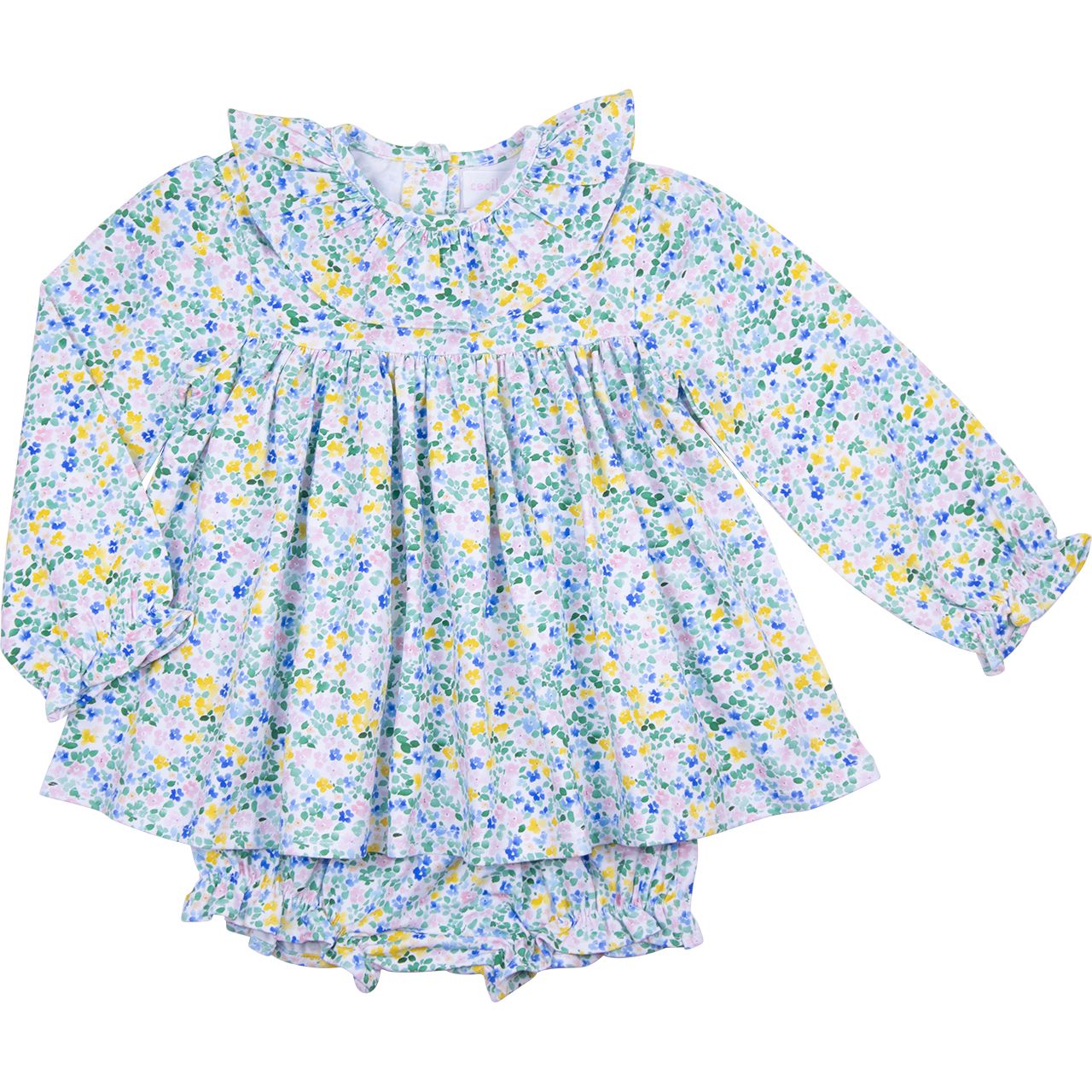Floral Knit Diaper Set