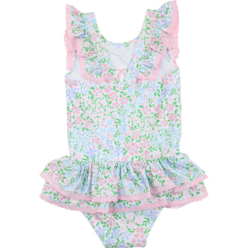 Floral Print Eyelet Swimsuit