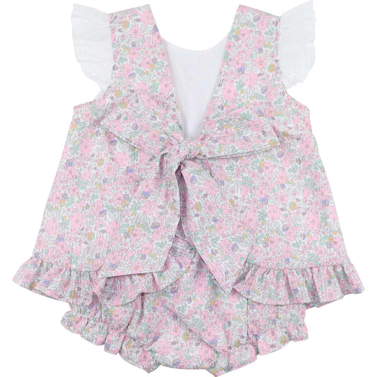 Floral Seersucker Diaper Set