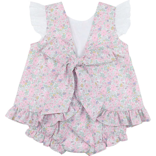 Floral Seersucker Diaper Set