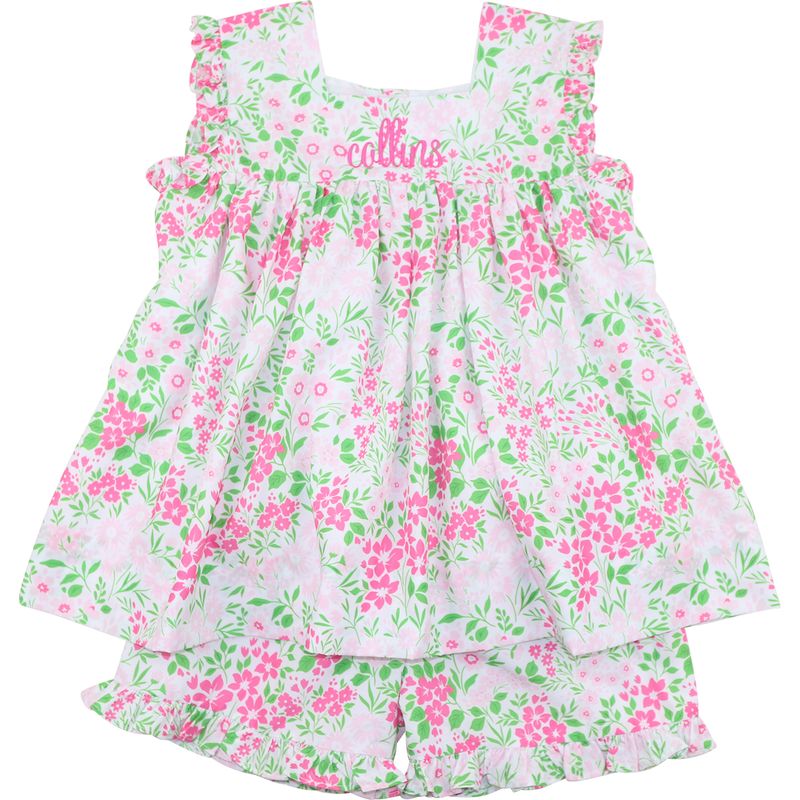 Flower Scalloped Collar Short Set