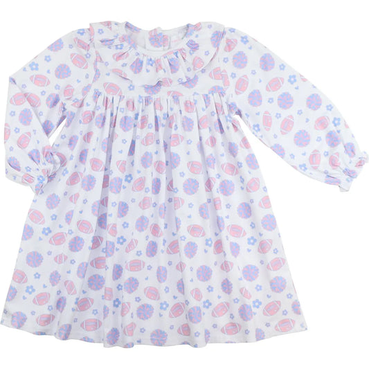 Football and Pom Pom Knit Dress