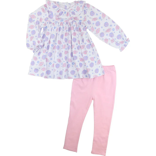 Football and Pom Pom Knit Legging Set