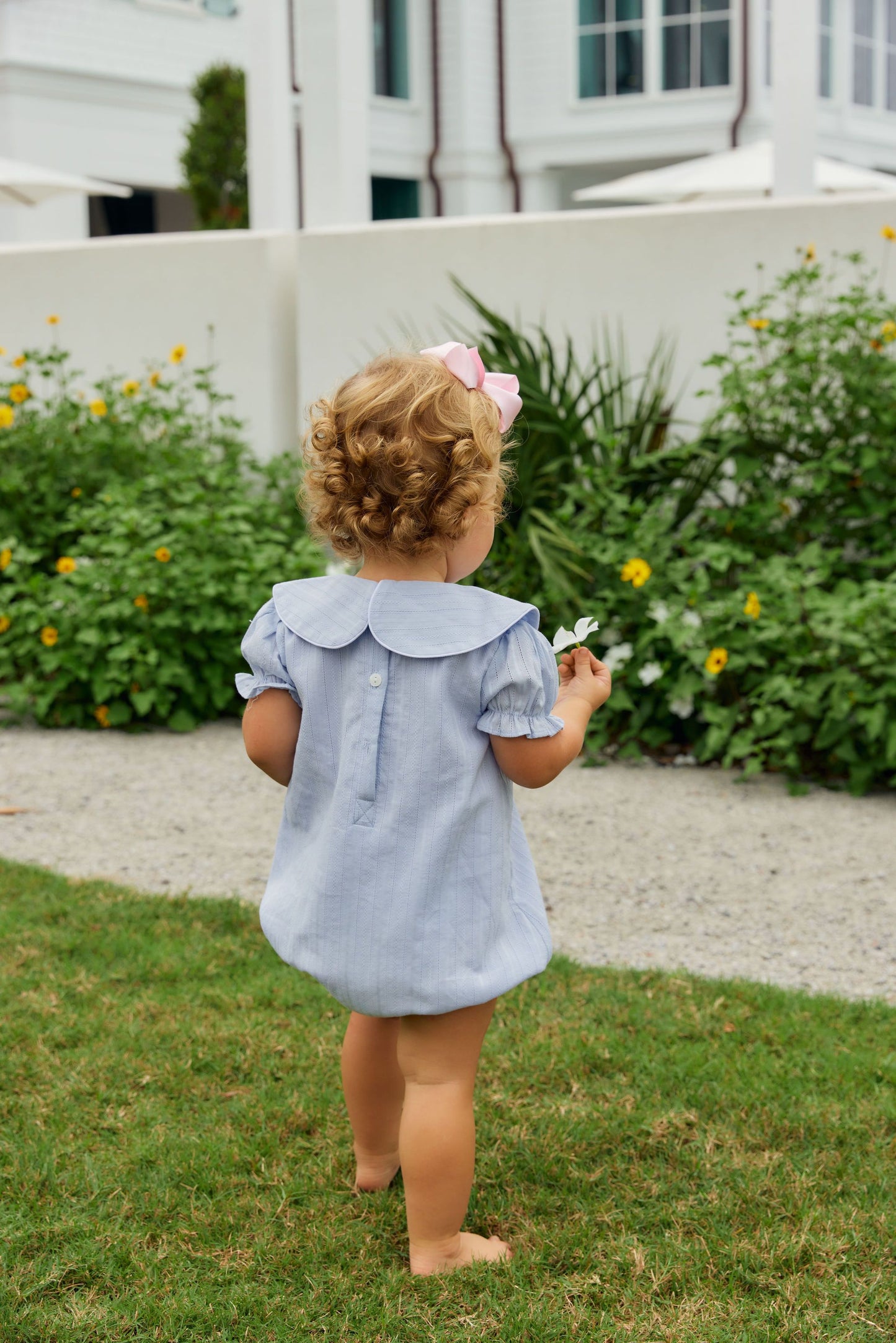 Blue Linen Bow Bubble