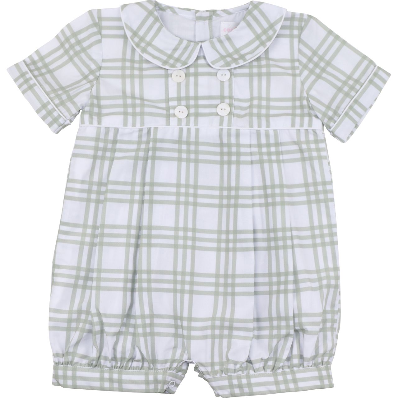 Green Plaid Short Romper