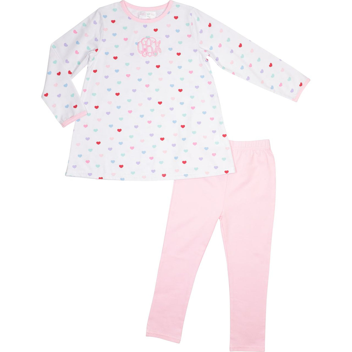 Heart Print Knit Aline Legging Set