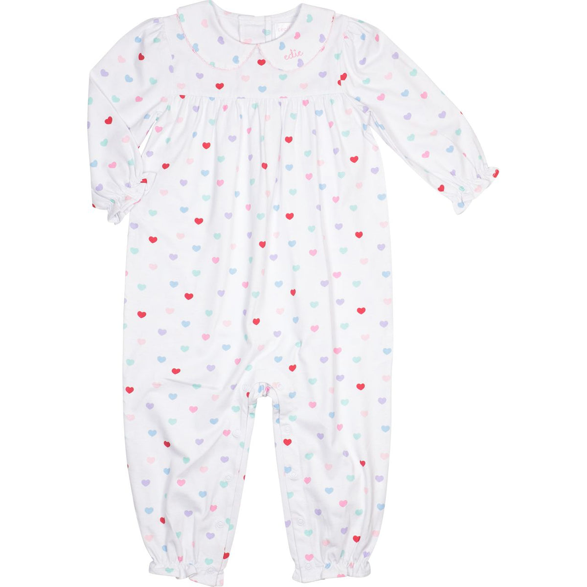 Heart Print Knit Long Bubble
