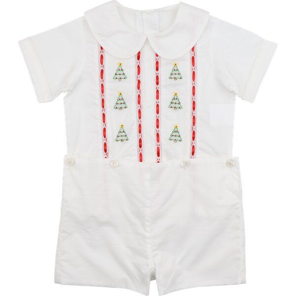 Heirloom Embroidered Christmas Tree Button On