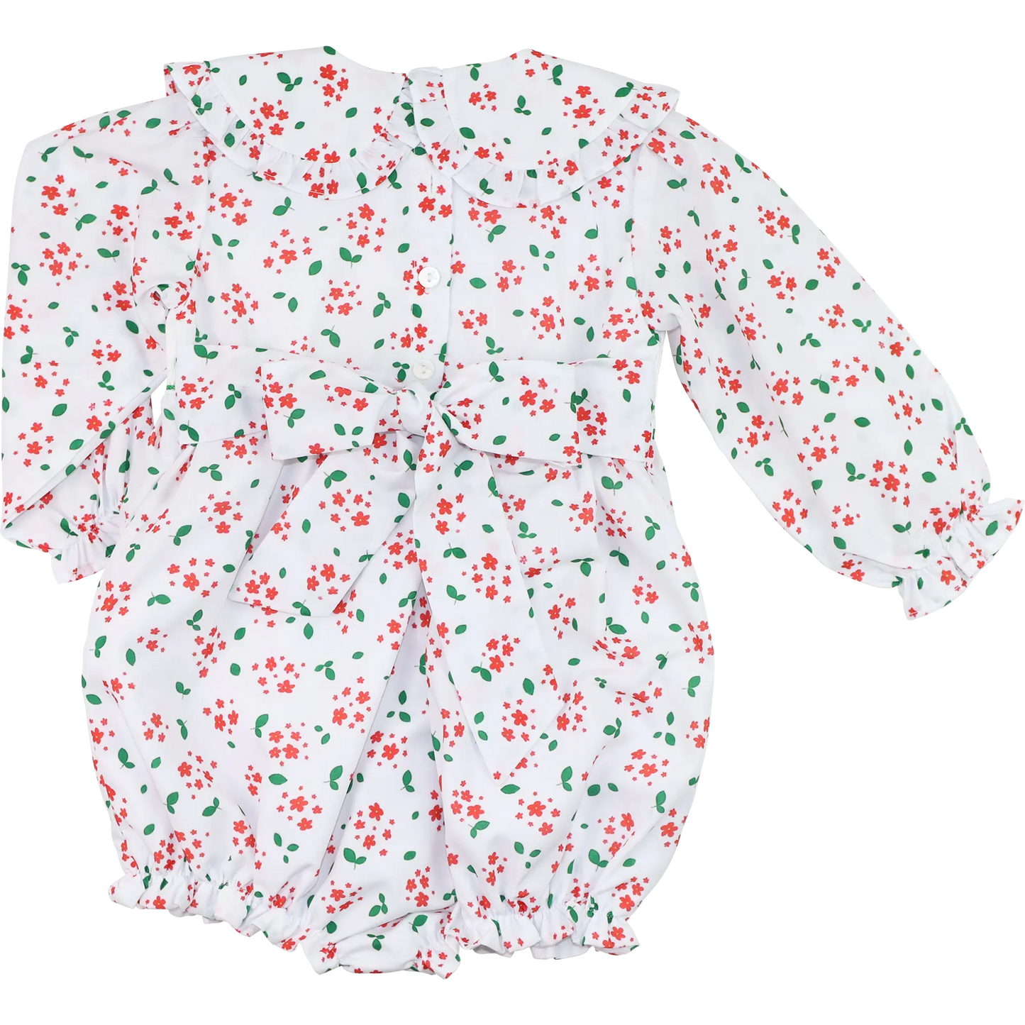 Holiday Floral Custom Smocked Bubble