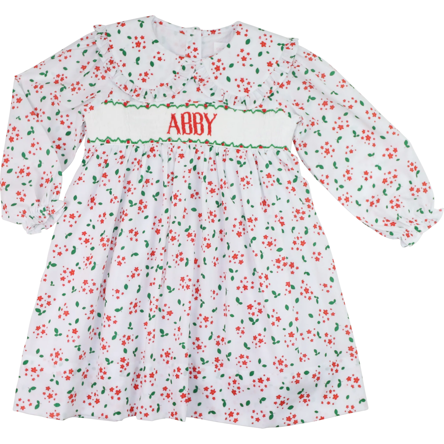Holiday Floral Custom Smocked Dress
