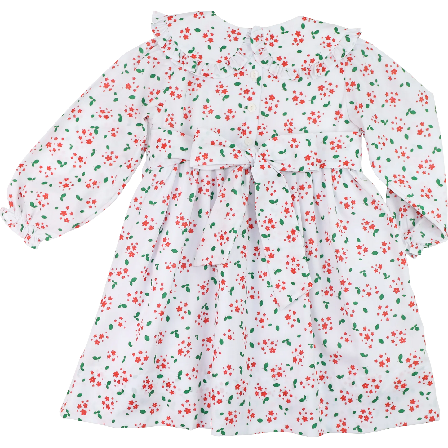 Holiday Floral Custom Smocked Dress Back