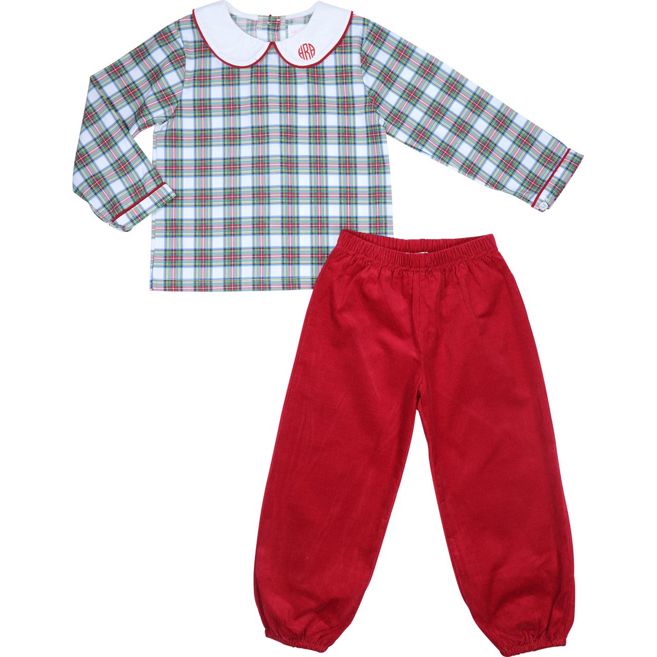 Holiday Plaid Ankle Pant Set