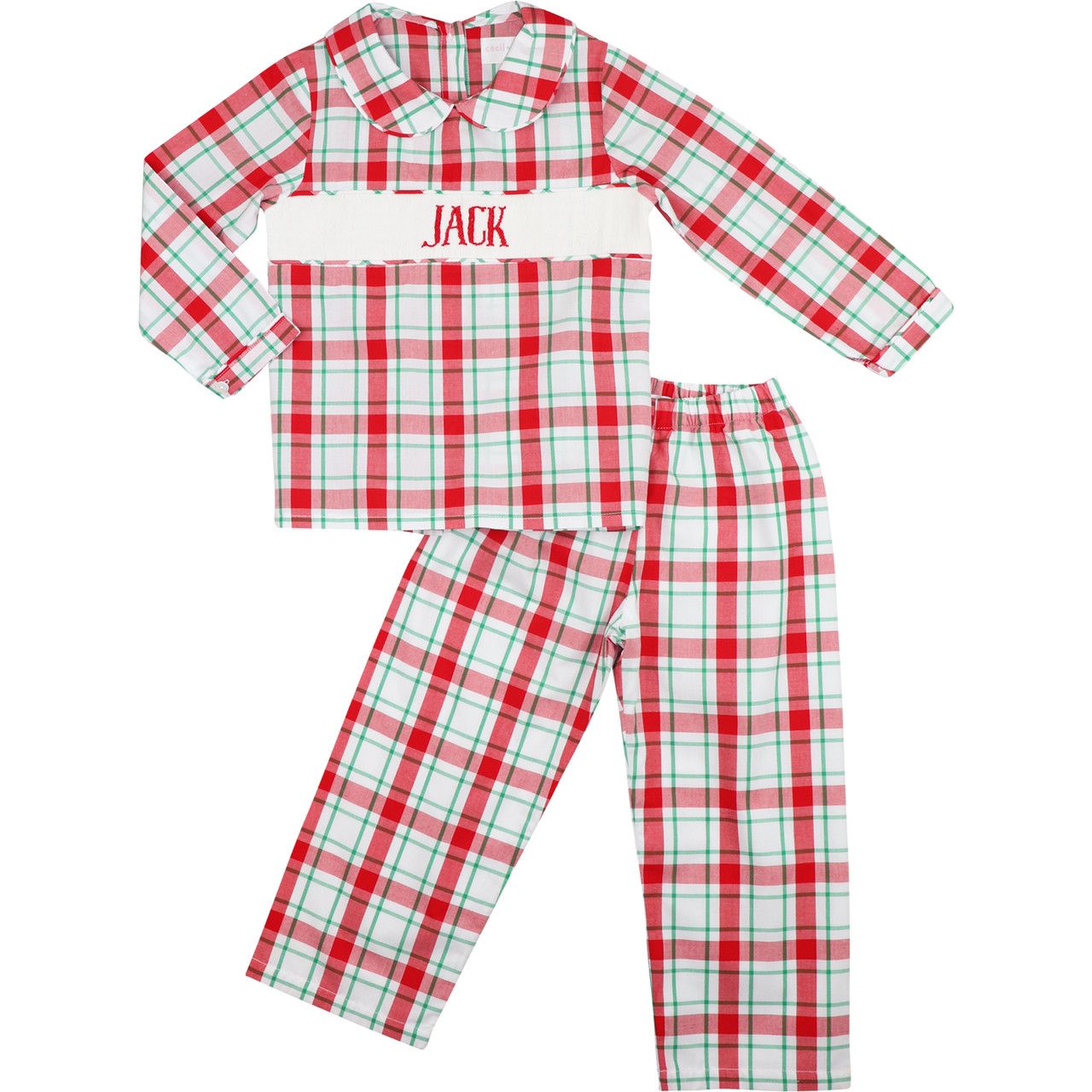 Holiday Plaid Custom Smocked Pant Set