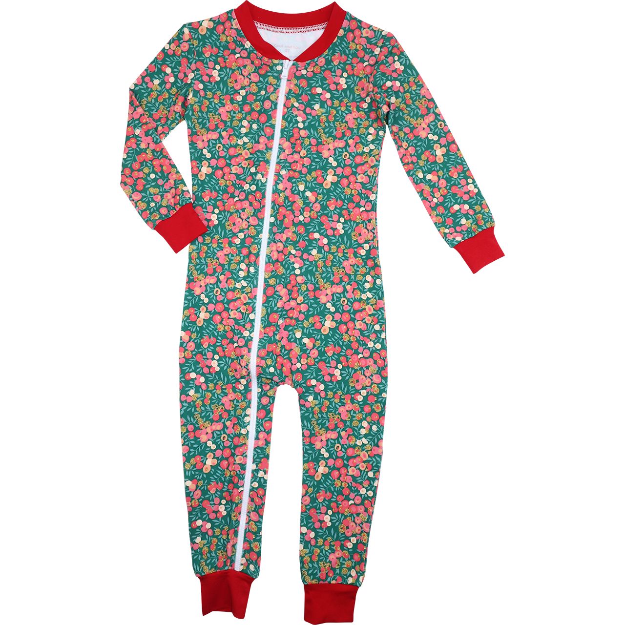Holly And Berries Knit Zipper Pajamas