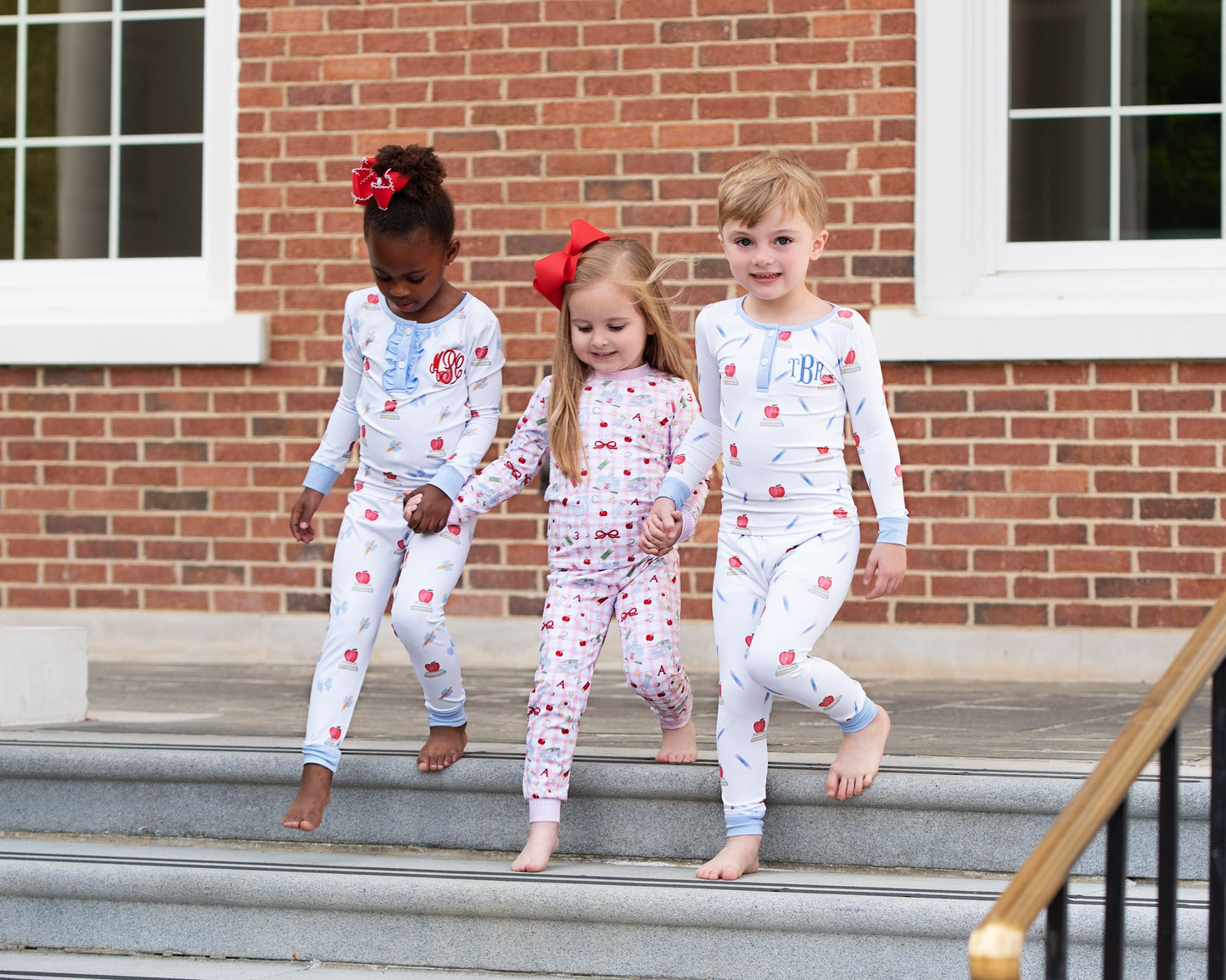 Girls Books And Apples Knit Pajamas