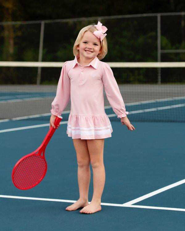 Pink And White Knit Tennis Dress