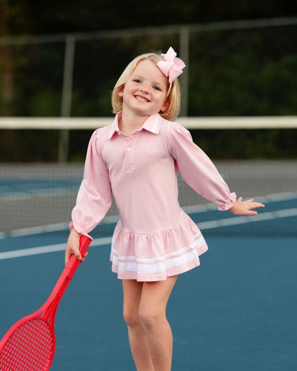 Pink And White Knit Tennis Dress
