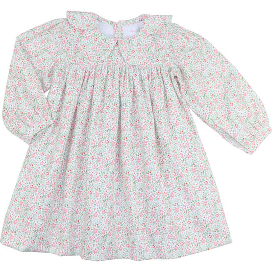 Holiday Floral Corduroy Dress
