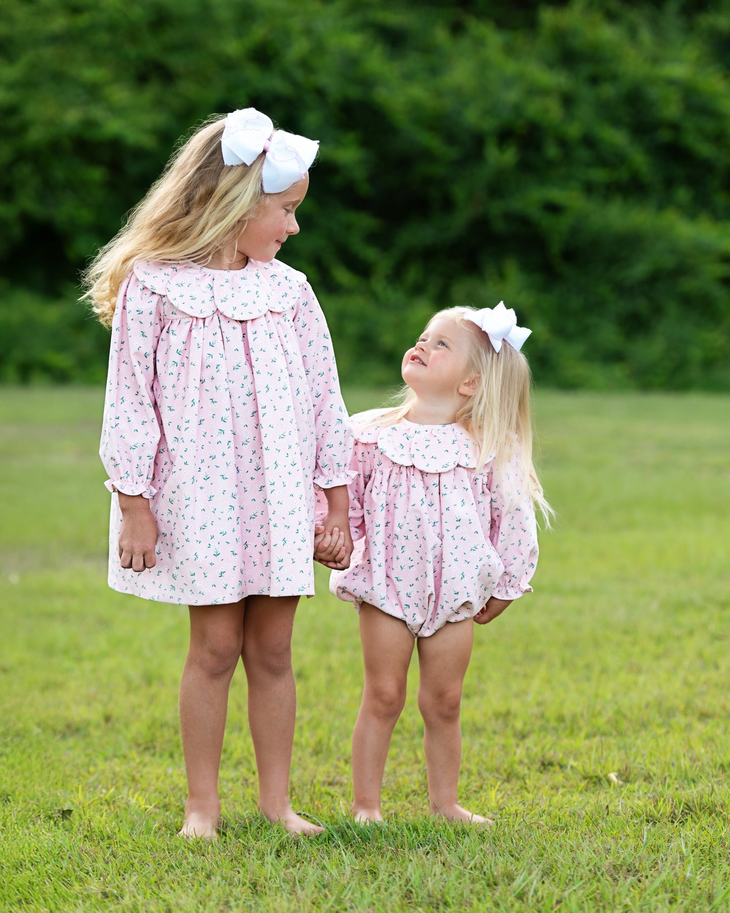 Pink Daisy Corduroy Petal Collar Bubble
