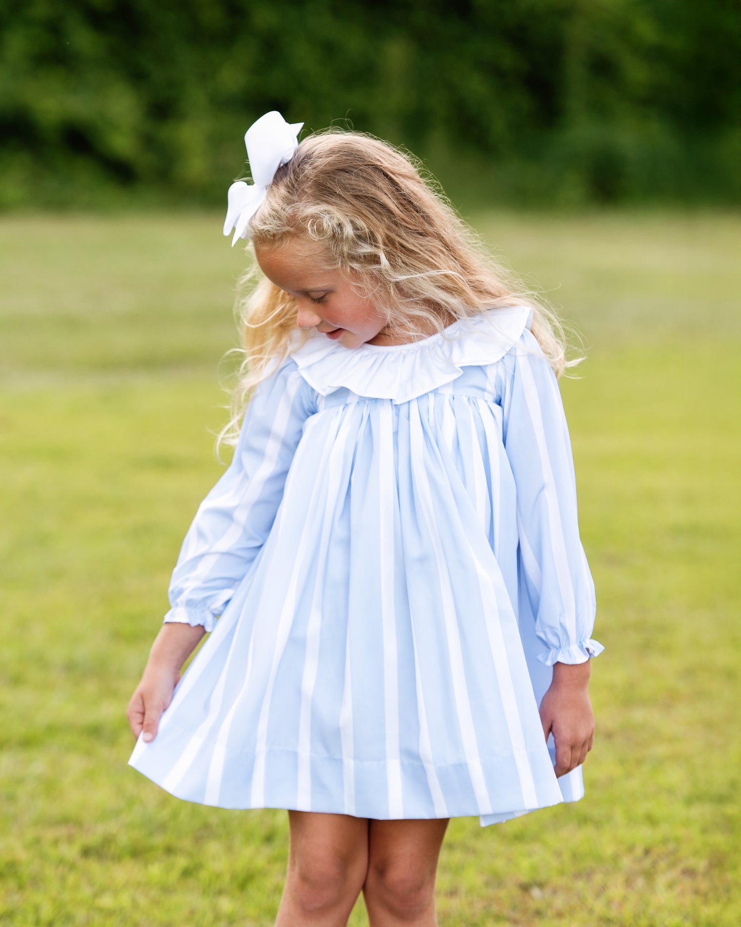 Blue And White Striped Dress