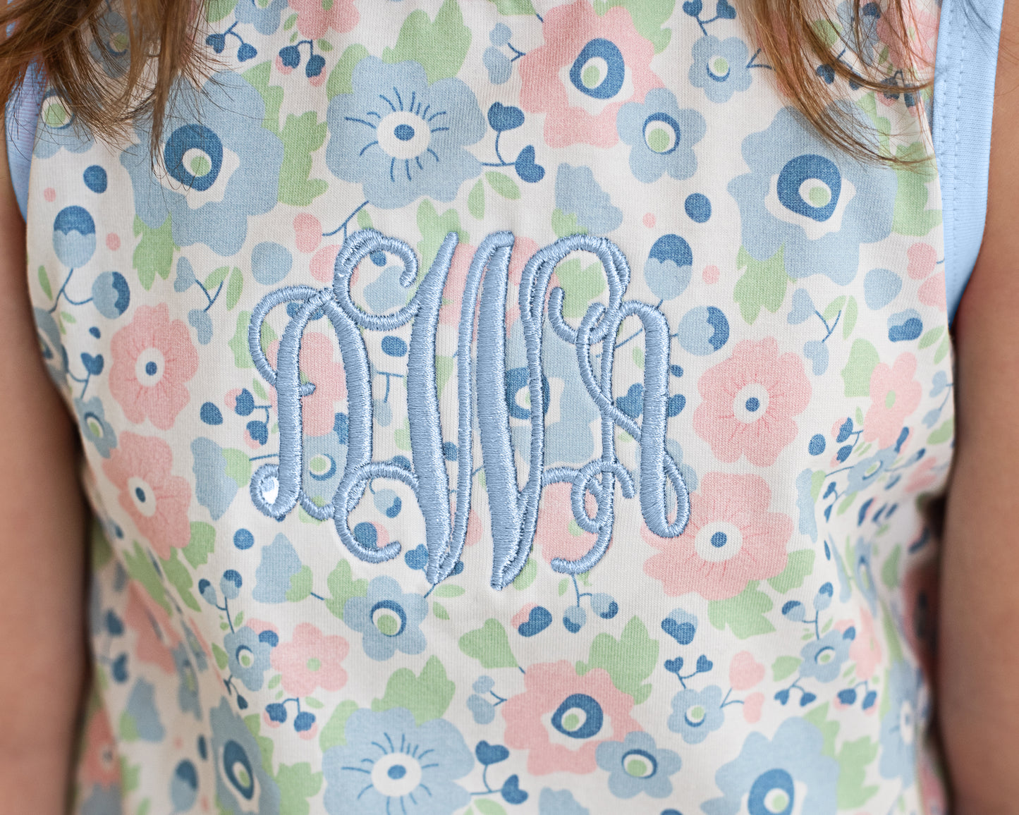 Pink And Blue Floral Print Knit Play Set