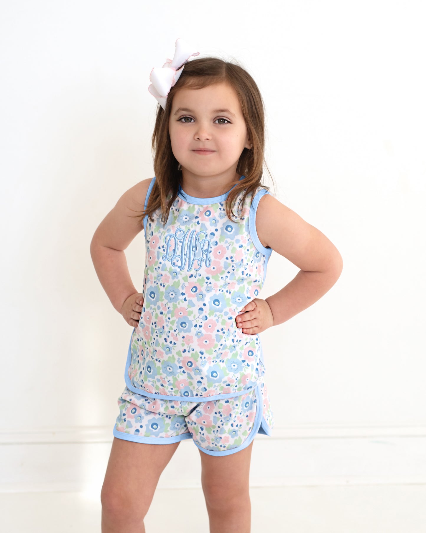 Pink And Blue Floral Print Knit Play Set