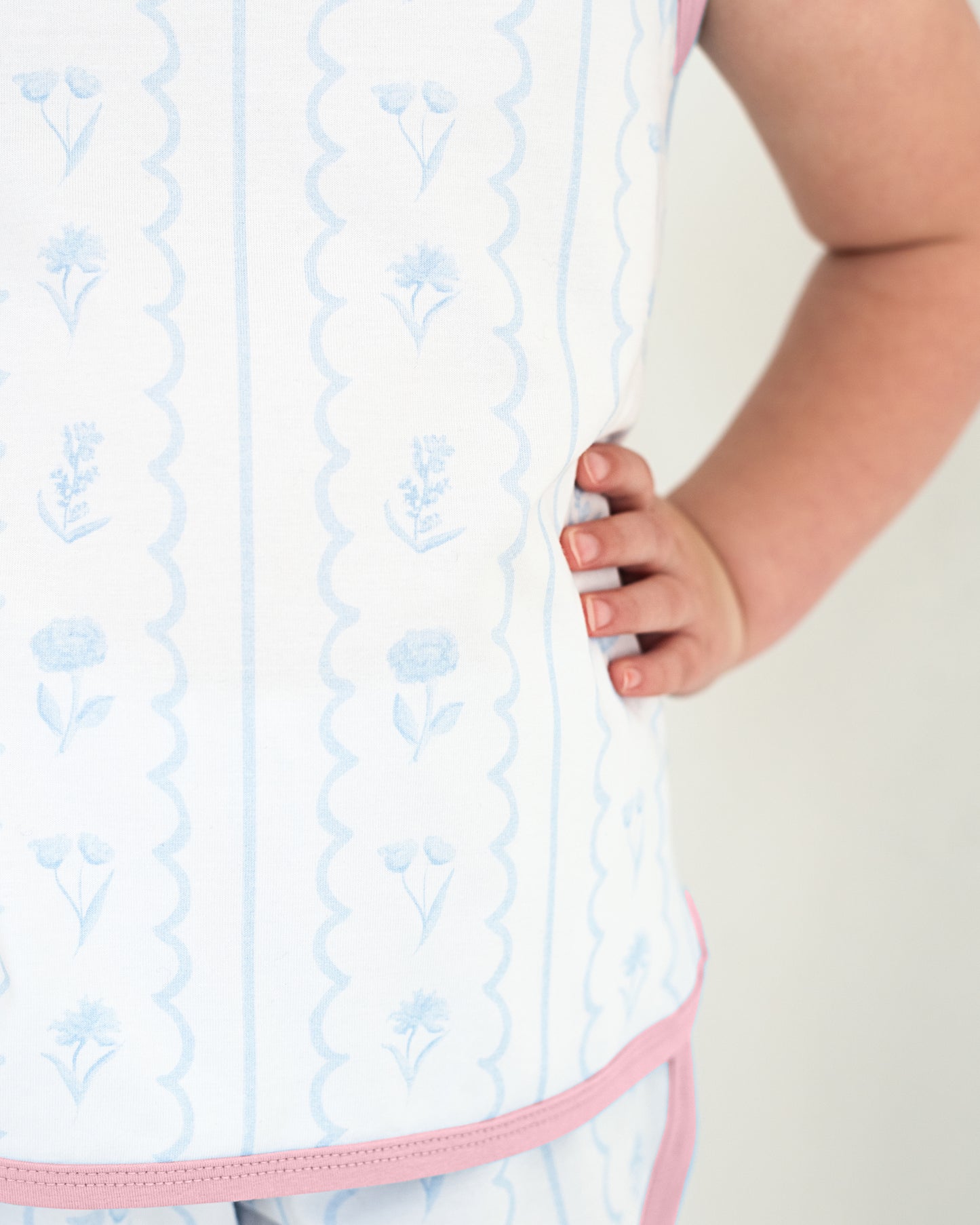 Blue Floral Stripe Knit Play Set