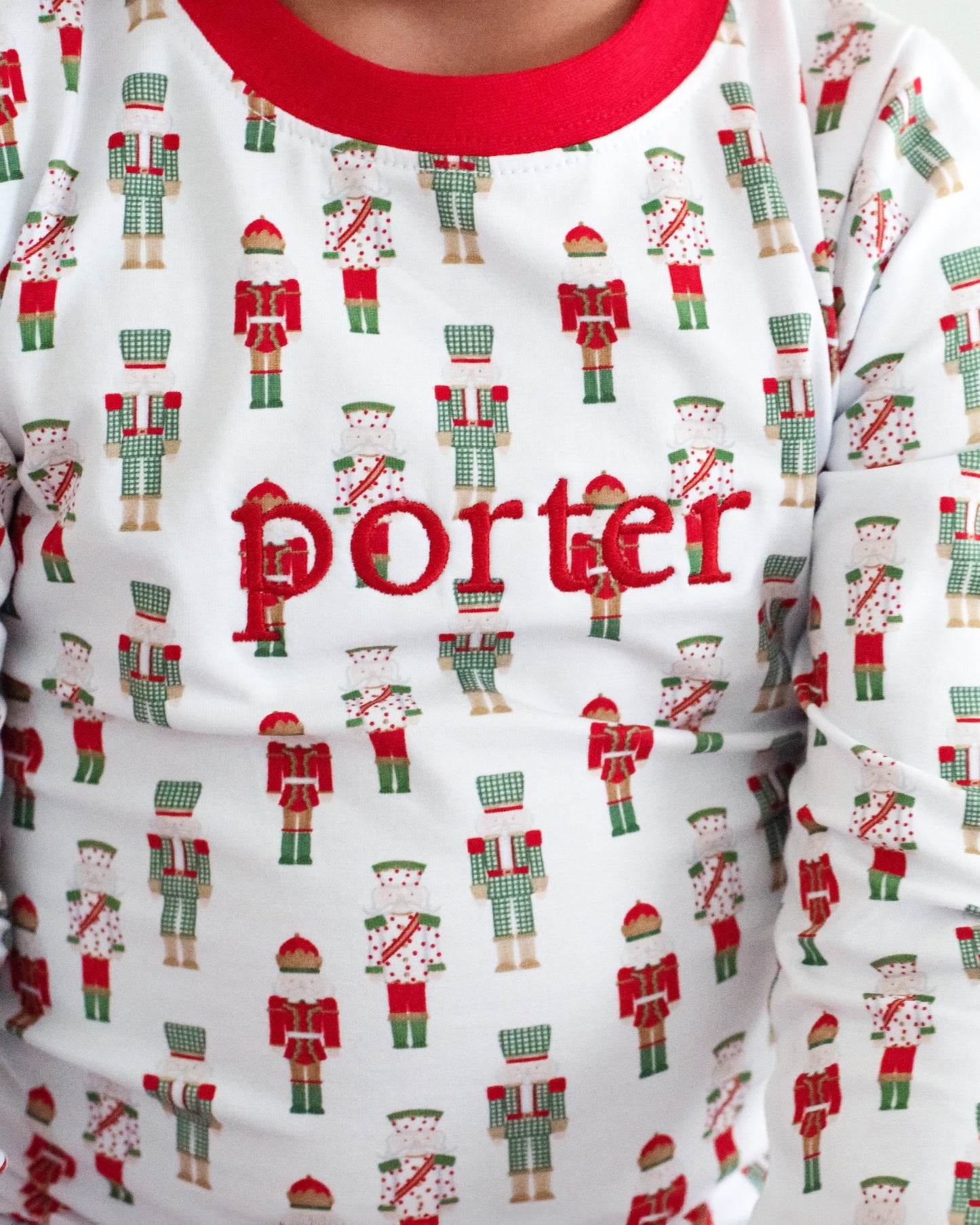 Green And Red Nutcracker Knit Pajamas