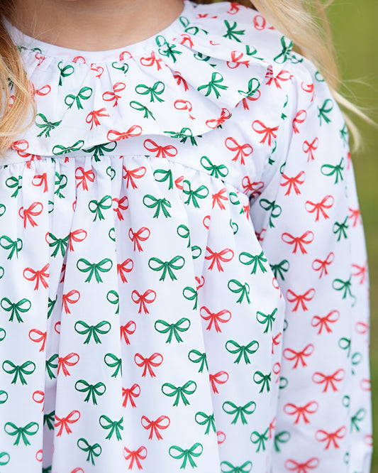 Red And Green Holiday Bow Legging Set