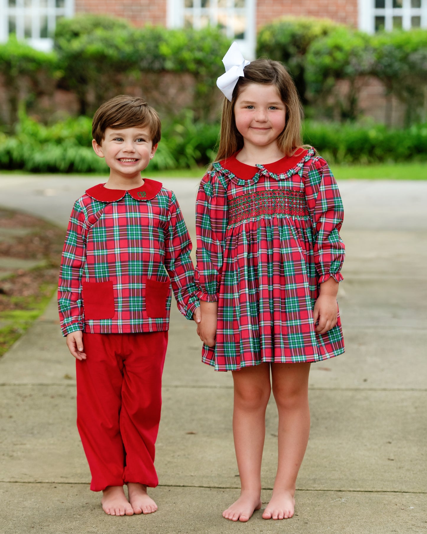 Smocked Christmas Plaid Dress
