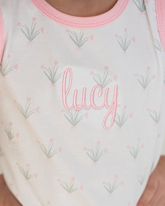Pink Tulip Print Knit Play Set