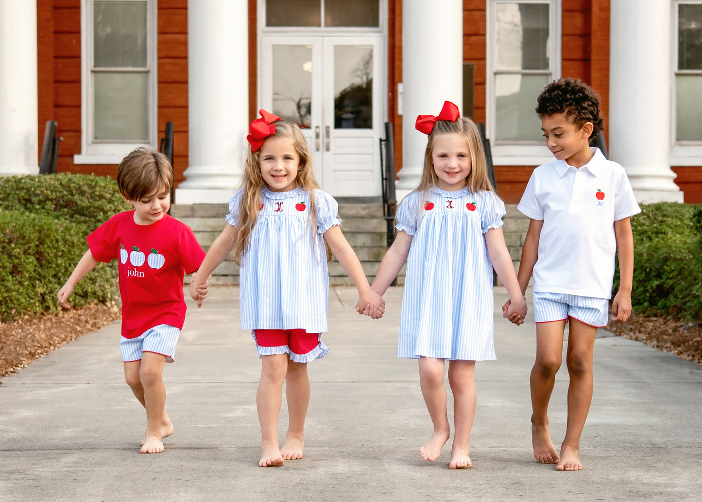 Blue Striped Apple Dress