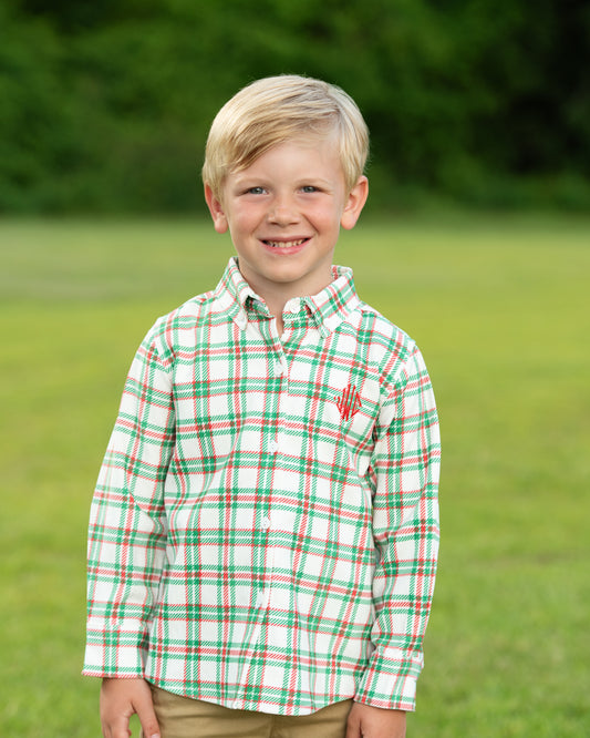 Plaid Corduroy Button Down Shirt