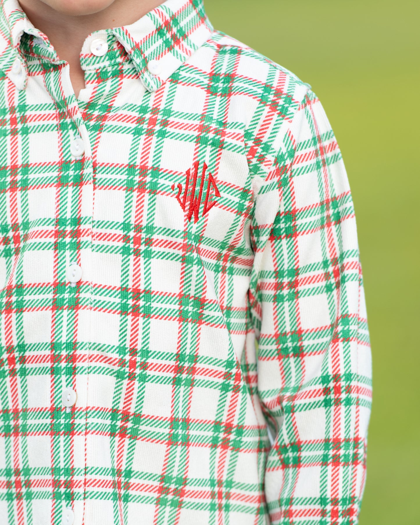 Plaid Corduroy Button Down Shirt