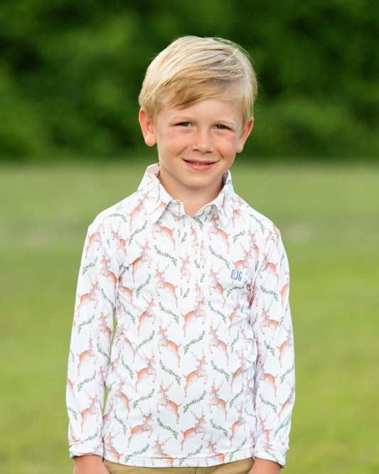 Reindeer Knit Polo Shirt