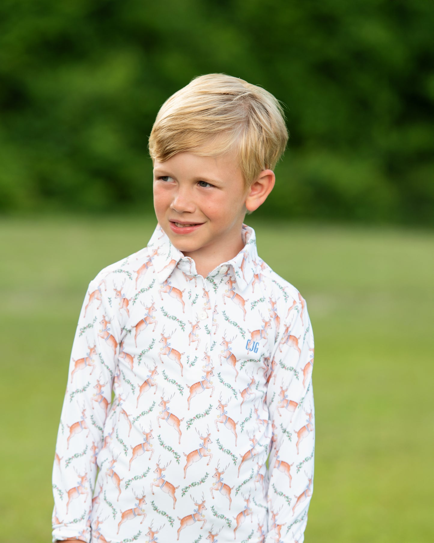 Reindeer Knit Polo Shirt