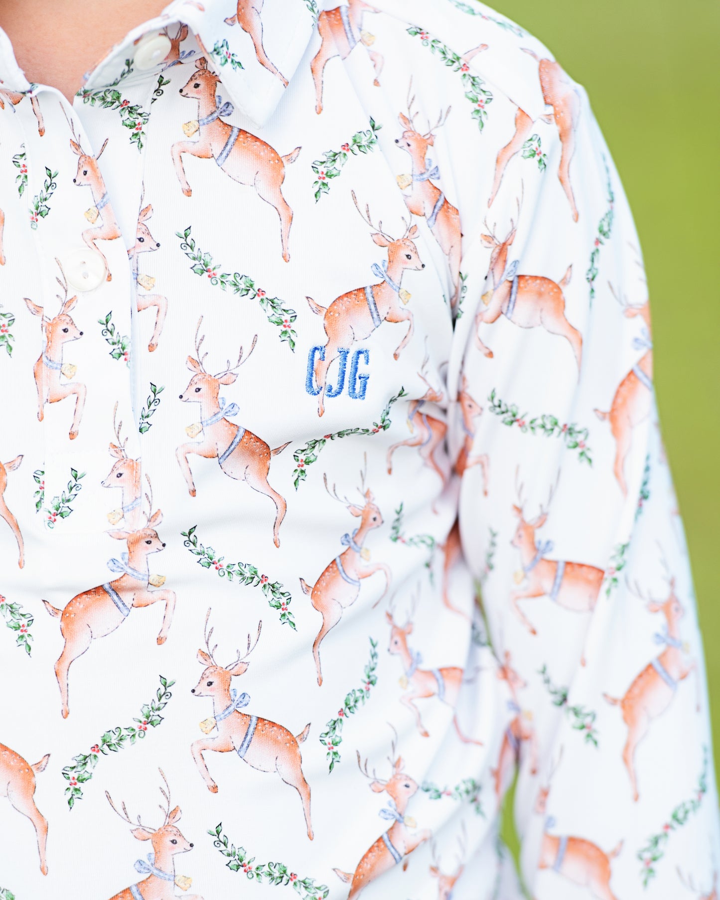 Reindeer Knit Polo Shirt