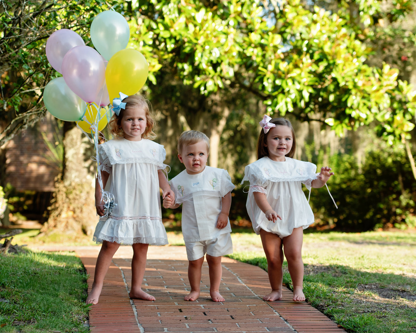 Blue Birthday Balloon Heirloom Short Set