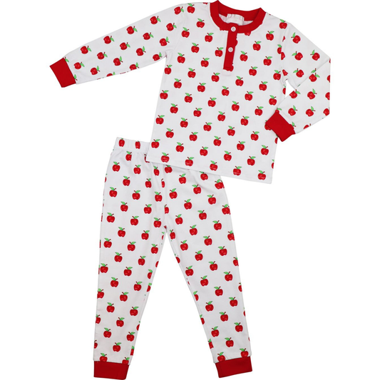 Knit Apple Print Pajamas