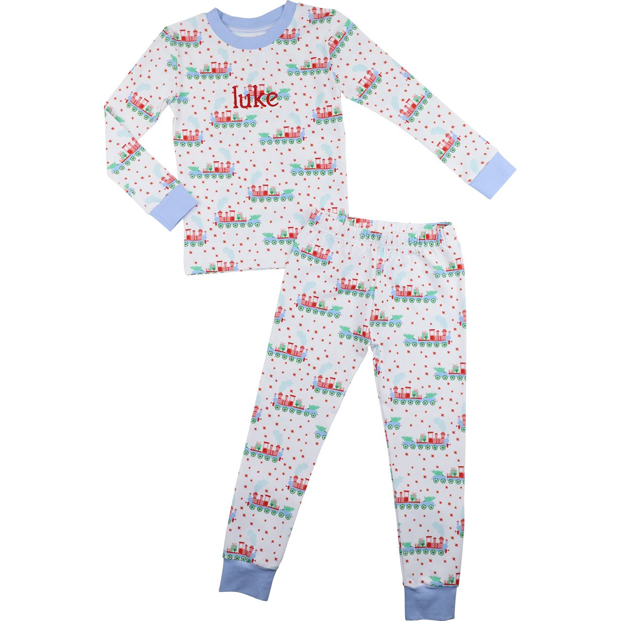 Knit Christmas Train Pajamas