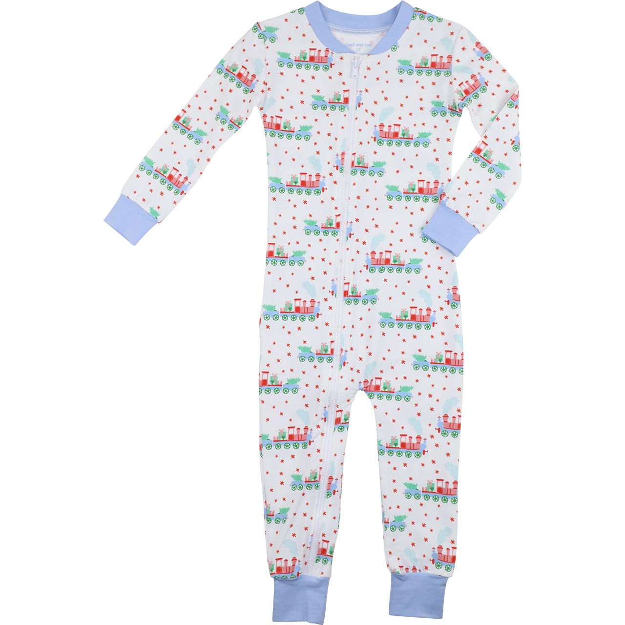 Knit Christmas Train Zipper Pajamas1