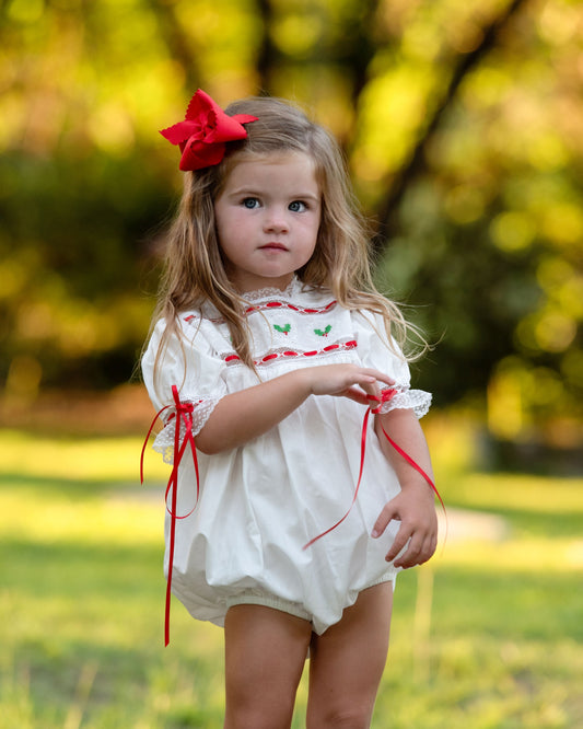 Embroidered Holly Heirloom Bubble