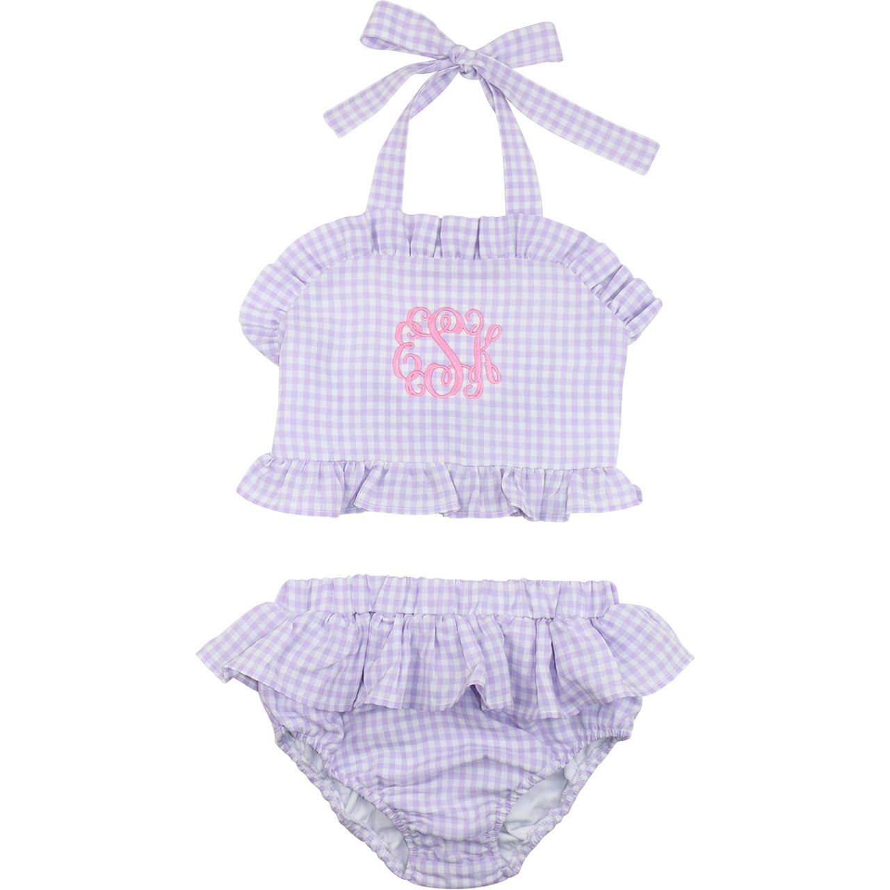 Lavender Gingham Seersucker Bikini